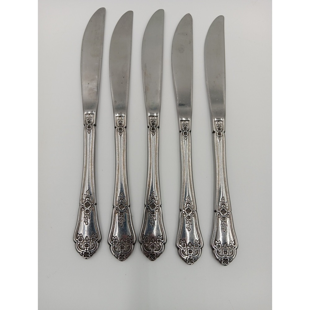 5pc  Stanley Roberts  ALEXIS Stainless Korea Floral Flatware